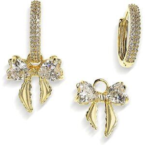 Purple Austrian Crystal Drop Earrings Flower Stud for Women, Large